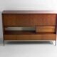 Minimalist backlit highboard in teak, Belgium 1960s