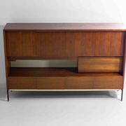 Minimalist backlit highboard in teak, Belgium 1960s