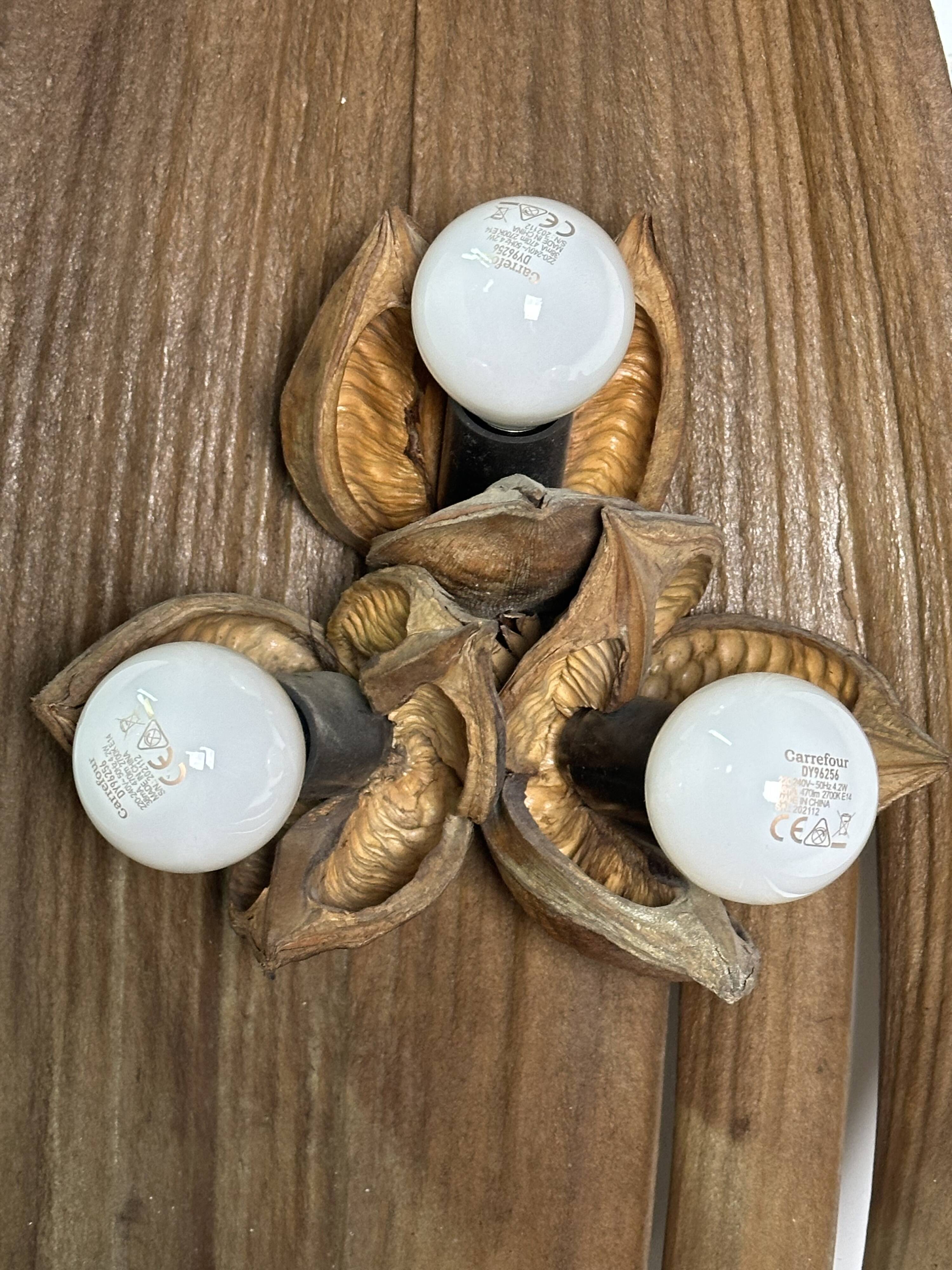 Vintage 70'S banana leaf wall lamp