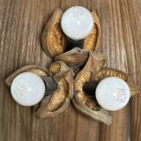 Vintage 70'S banana leaf wall lamp