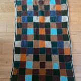 Plaid blanket wool vintage brown squares