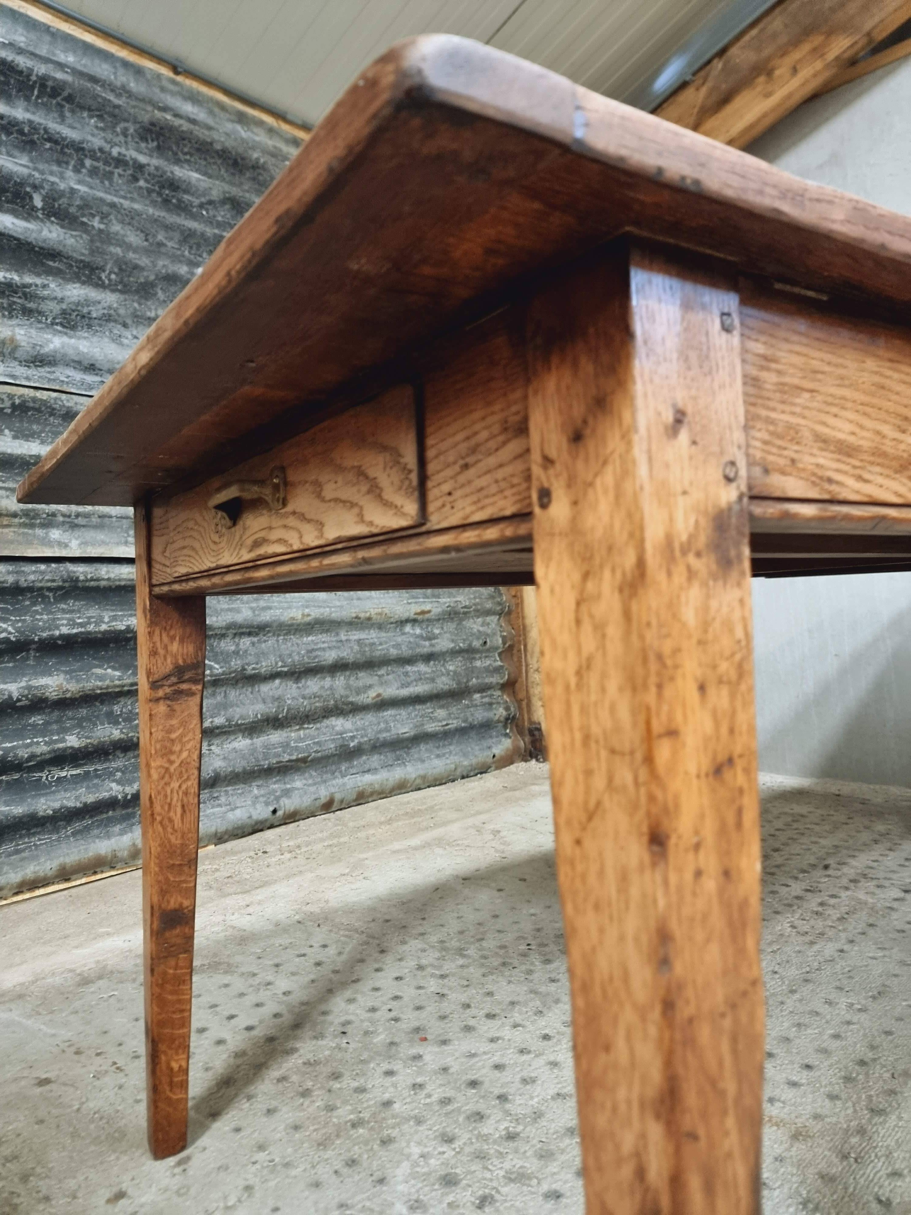 Antique dining table, rural oak table 90 x 200 cm