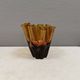 Beautiful ‘folded’ vase in amber-coloured glass. 1980-90s Finland