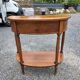 Half-moon console in solid cherry wood