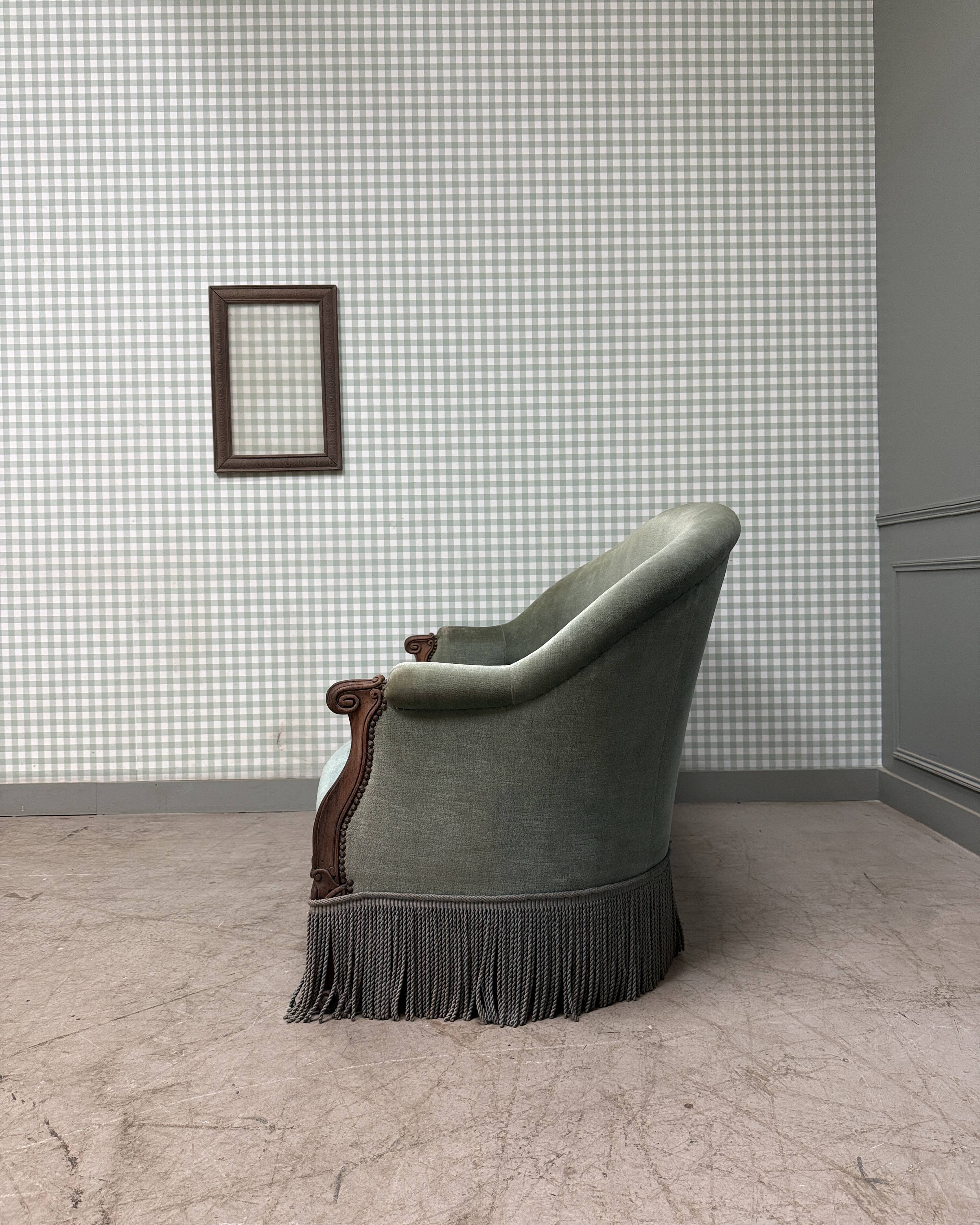 Green velvet toad sofa