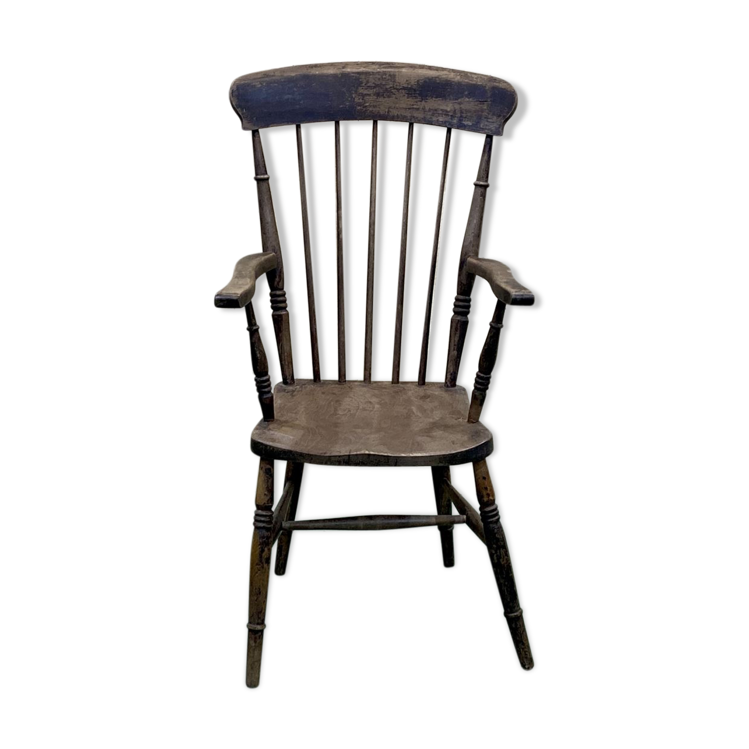 English elm armchair - late 19th century