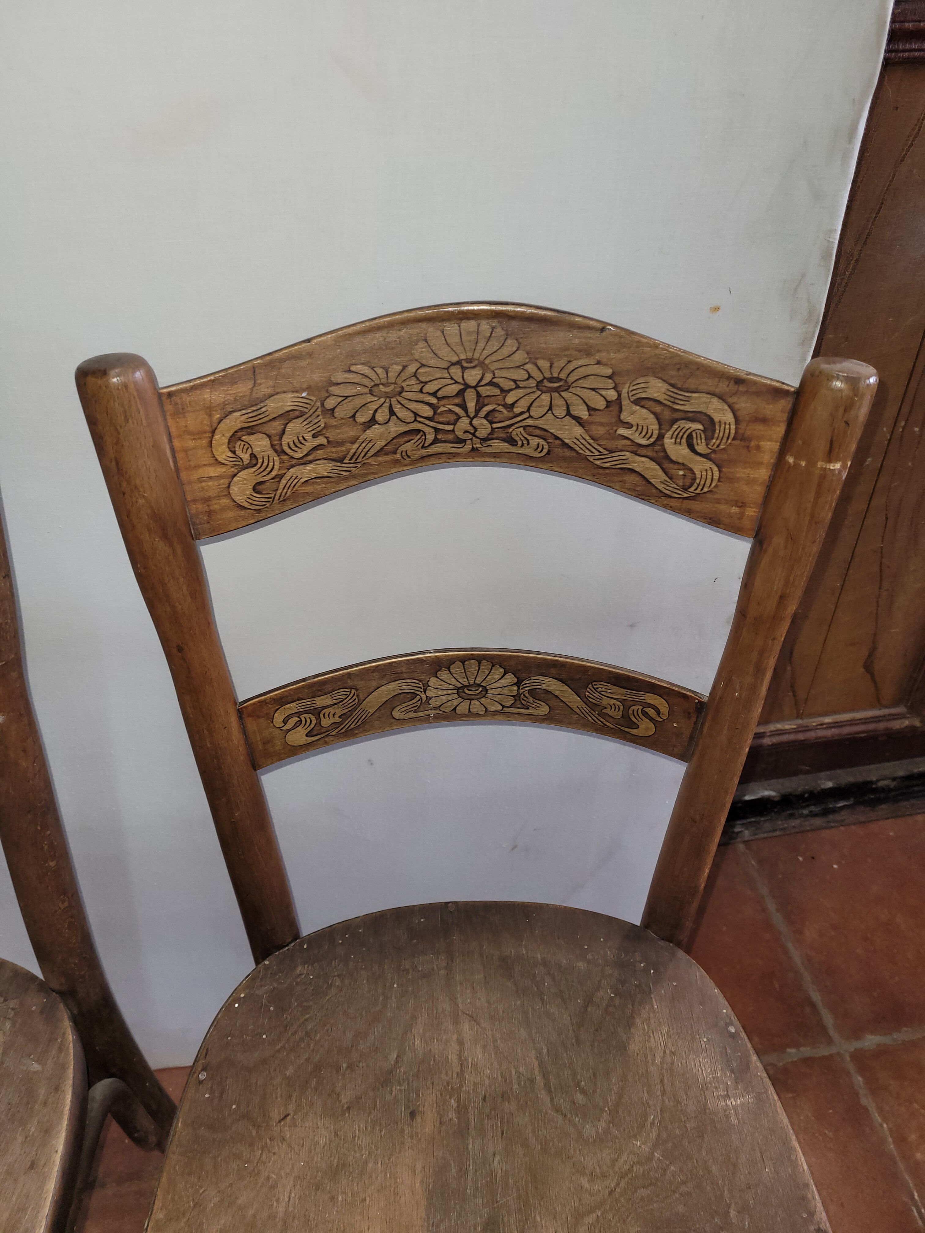 4 antique bistro chairs