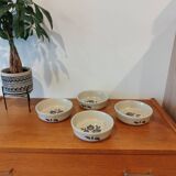 Set of 4 St Amand Sologne earthenware bowls