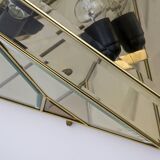 Mid-Century Modern Italian Brass and Frosted Glass Ceiling Lights, '70