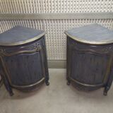 Pair of solid walnut notches painted and patinated around 1950