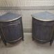 Pair of solid walnut notches painted and patinated around 1950