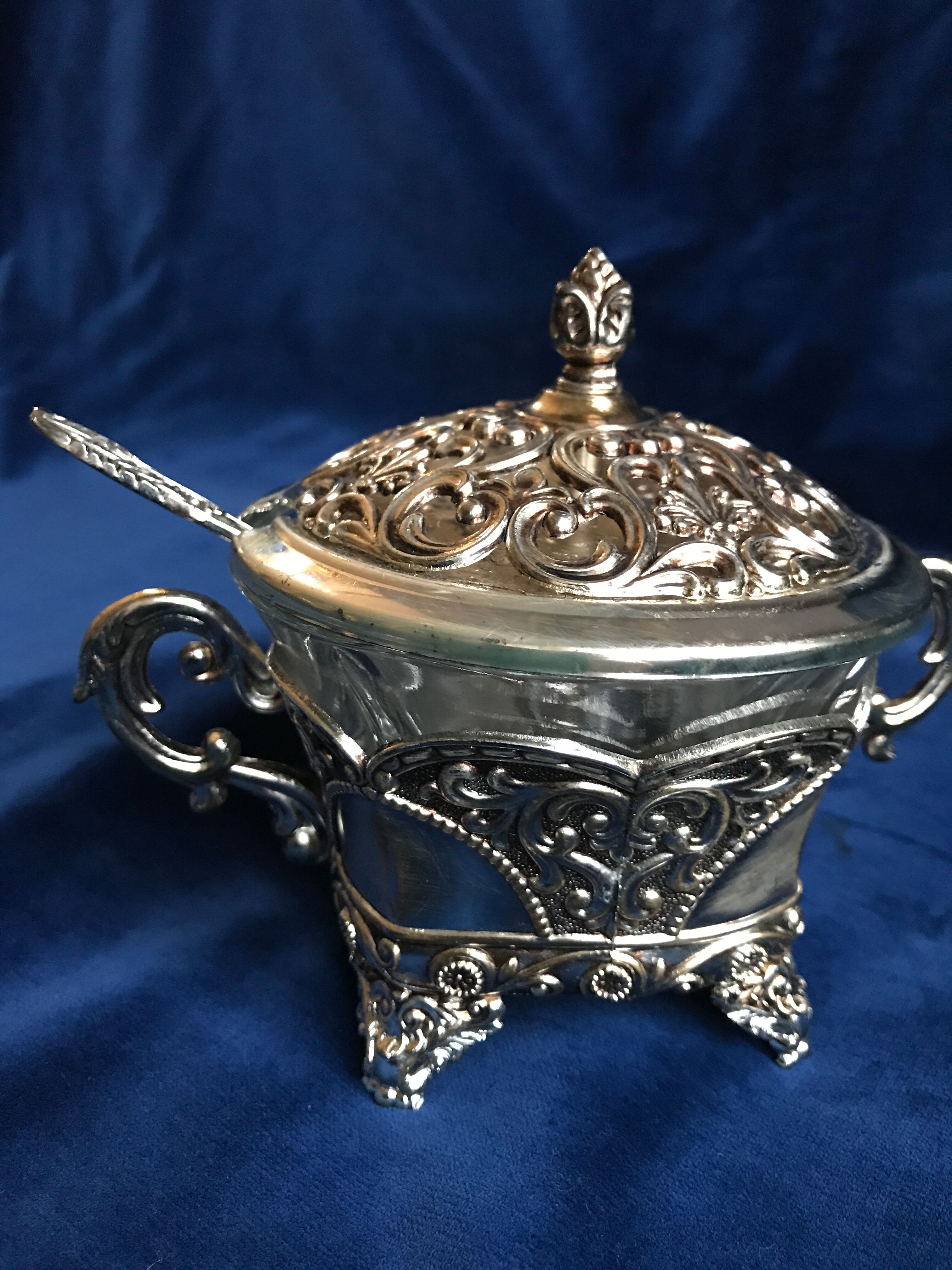 Silver metal sugar box
