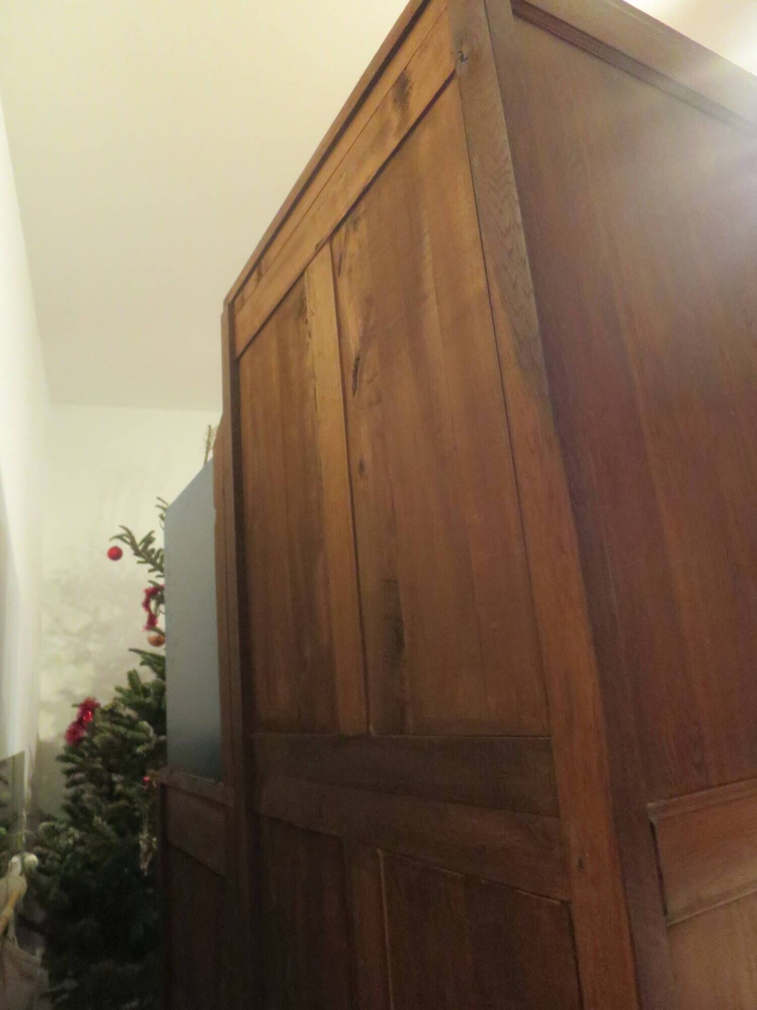 English asymmetrical chest of drawers - Art Deco - Mirror - 2 doors - 5 drawers - Mesh blond oak