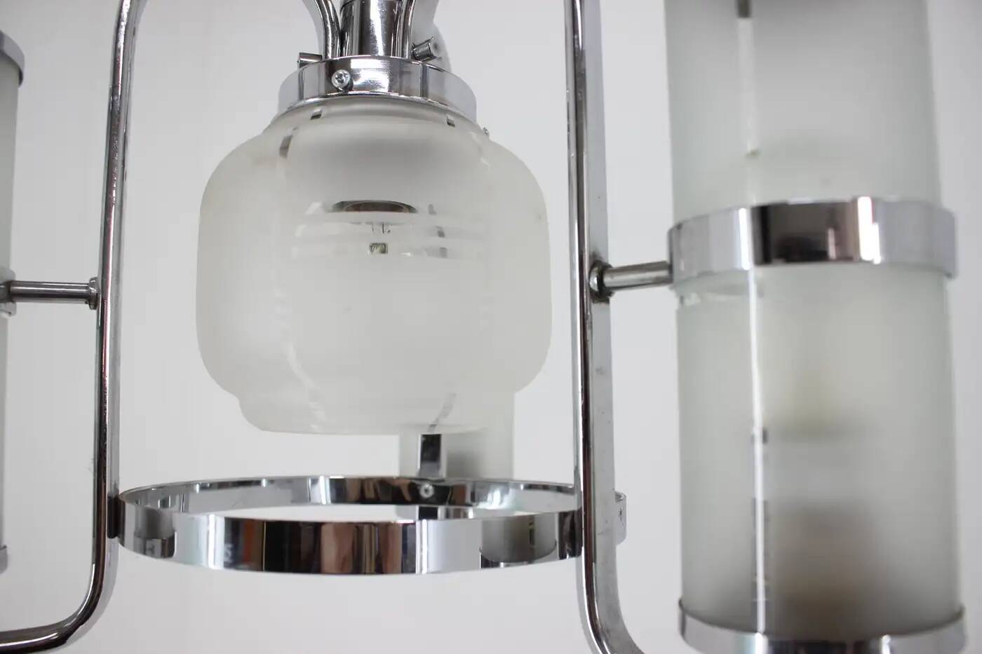Chrome and glass Art Deco Bauhaus pendant, 1930s