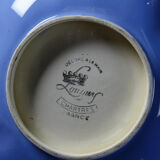 Vintage Chartres model faience and enamel pocket bowl from Longwy.