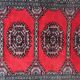 Handmade vintage Uzbek Bukhara rug 92cm x 186cm, 1960s