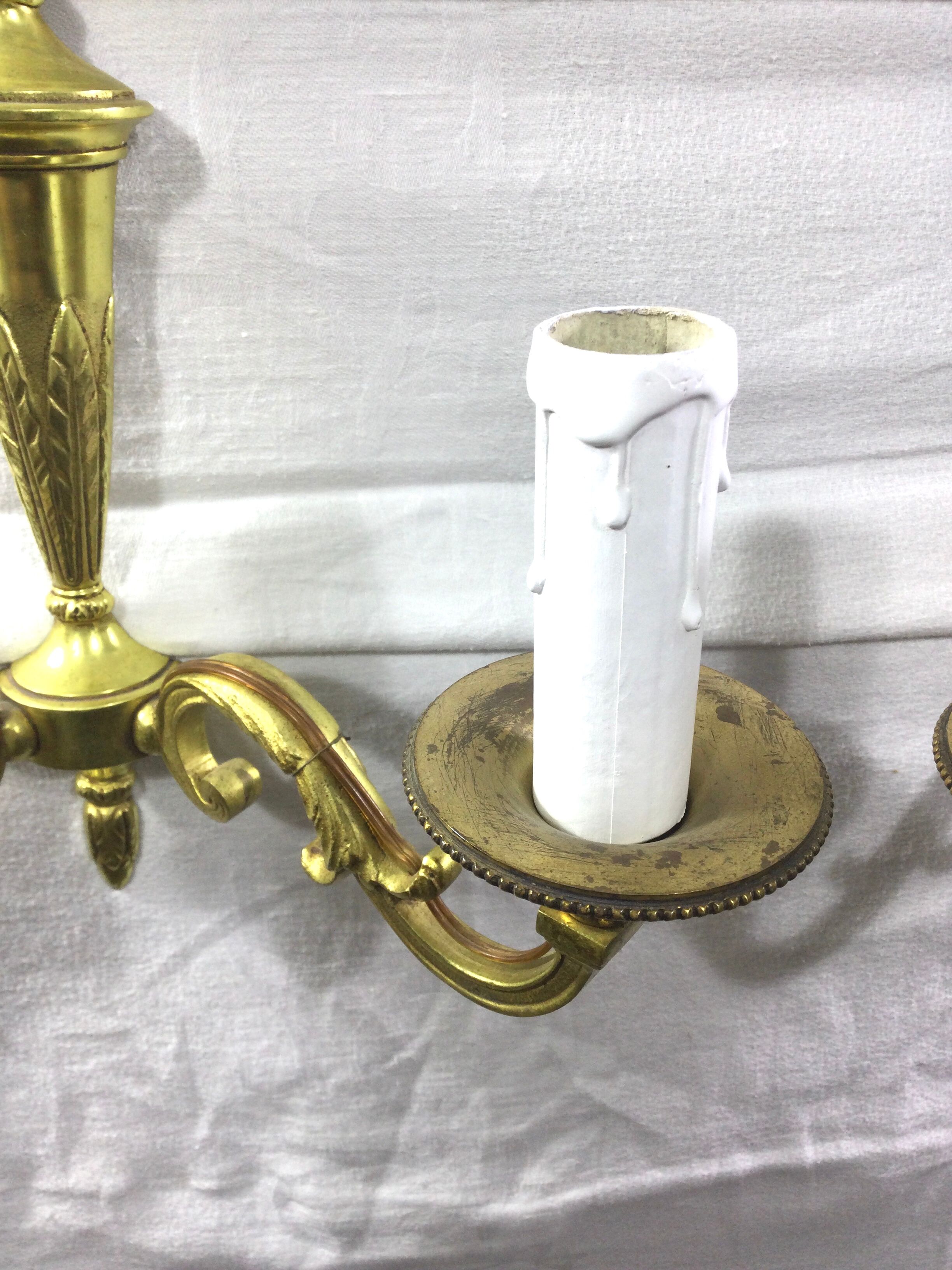 Pair of bronze wall lamps 2 lights