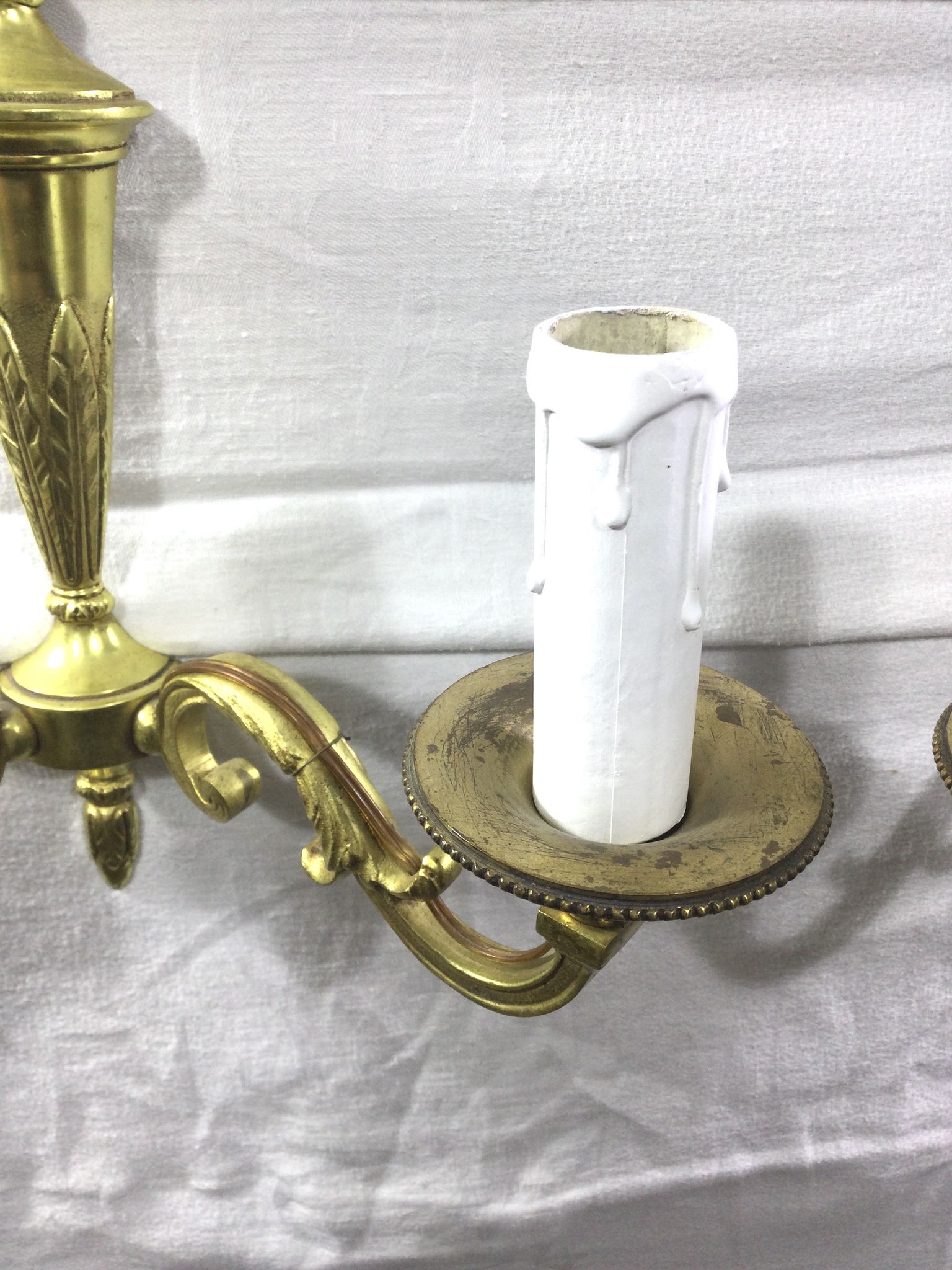 Pair of bronze wall lamps 2 lights