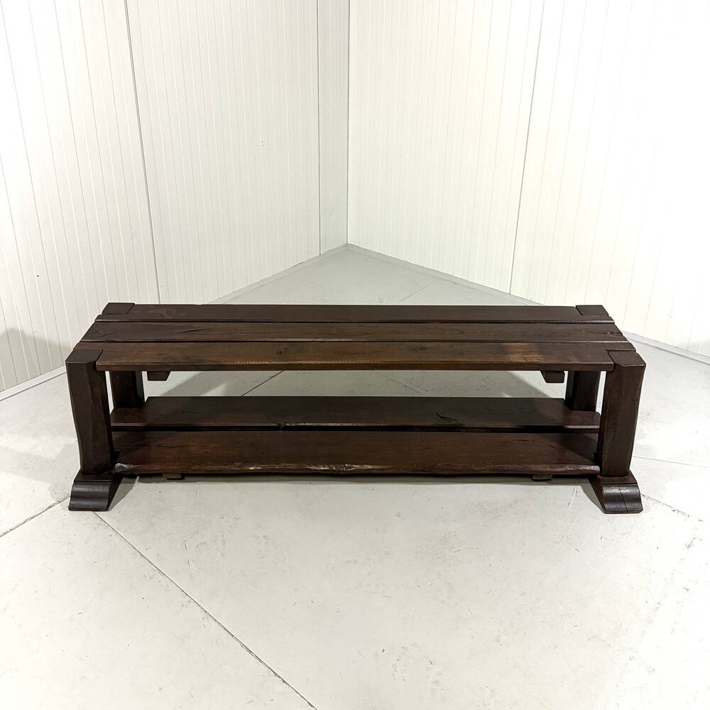 Large brutalist oak bench or wall table 1900’s