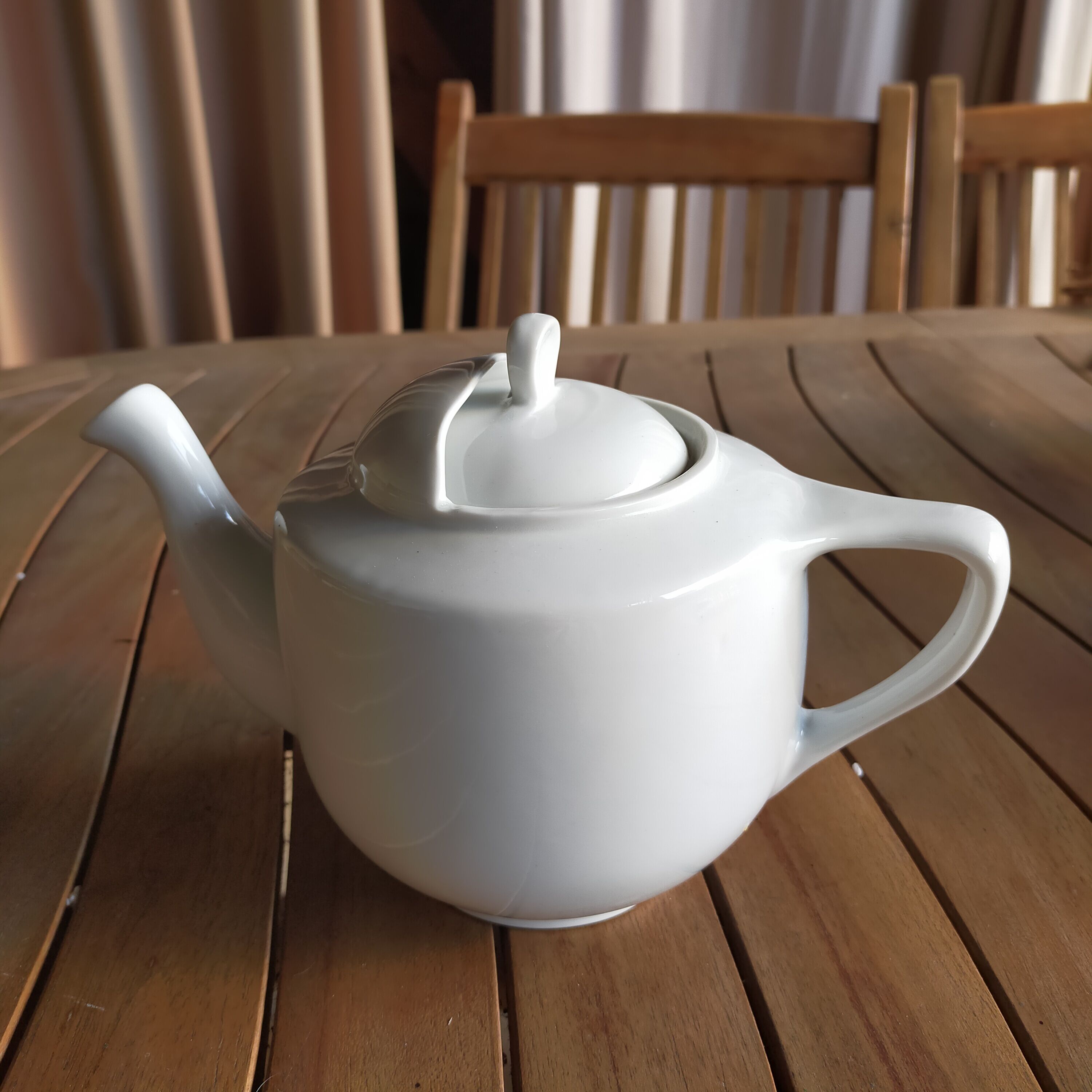 White porcelain teapot