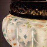 Lámpara de techo "Art Nouveau" de latón y cristal.  España, 1930s.