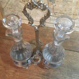 Silver and crystal oil and vinegar set