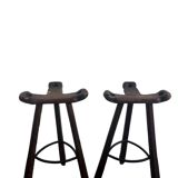 Set of 2 vintage spanish brutalist stools / bar stools