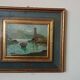 Oil painting Giovanni Bertè 60s/70s river landscape