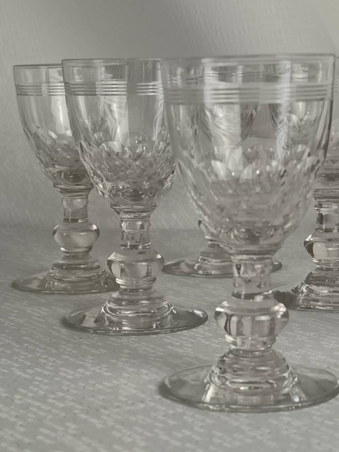 6 Baccarat “Chauny” crystal liqueur glasses