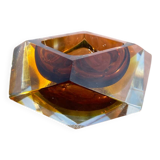 Cendrier vintage en verre de Murano sommerso, attribué à Flavio Poli,