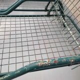 Pair of metal deckchairs