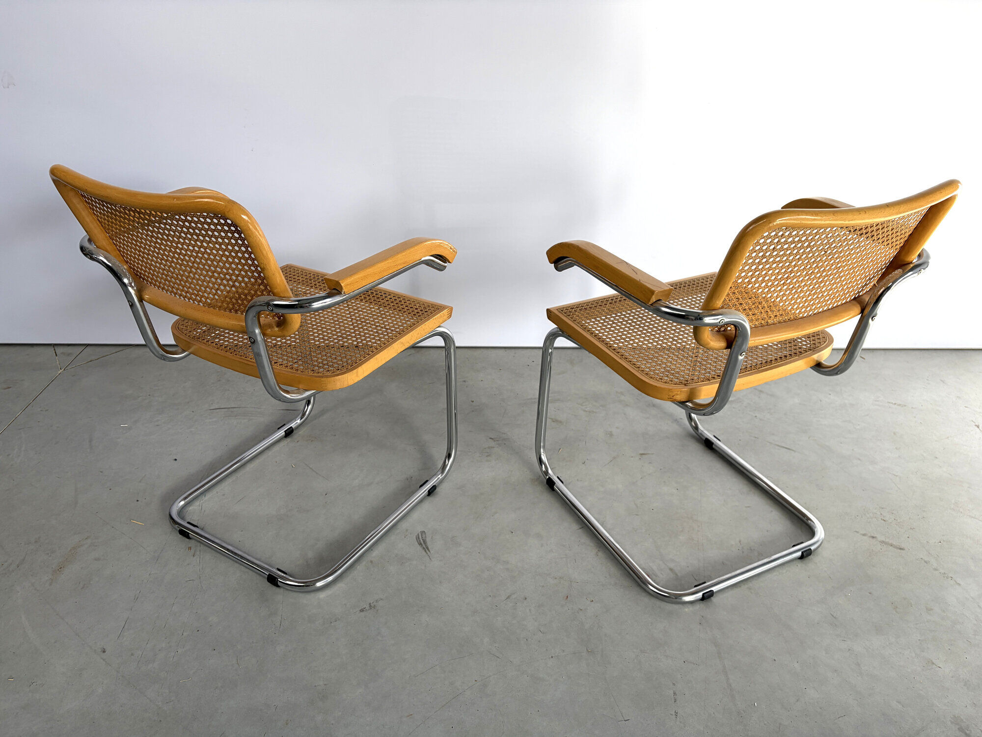 Vintage cantilever chairs attributed to Marcel Breuer 'Cesca' chair - 1970s - set of 2