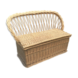 Toy box bench vintage rattan