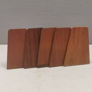 5 vintage bookends from the 1960s, teak with metal feet by Kai Kristiansen