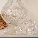 Cut glass liqueur carafe with a faceted stopper