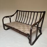 Two-seater rattan bench