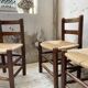 6 straw and oak chairs, mountain furniture