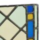 Ancien vitrail carré décoratif, attrape-soleil, 55cm