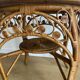 VINTAGE RATTAN SIDE TABLE PEACOCK PATTERN