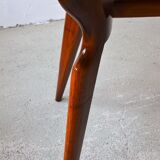 Italian dining table with sculptural beech base and pink marble, 1950s