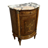 Pretty Empire style accent furniture in half-moon shape in marquetry around 1880