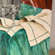 Still life, carafe and glasses, oil on cardboard signed Francine Dubois.