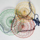 Suspension of 3 metal fruit baskets, circa 1980