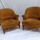 Pair of beech toad armchairs