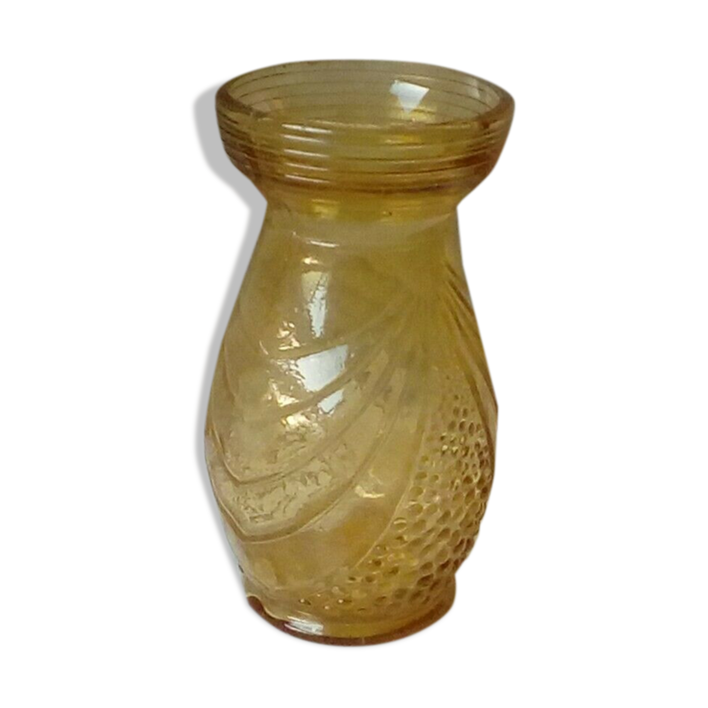 Hyacinth vase in glass molded art deco era