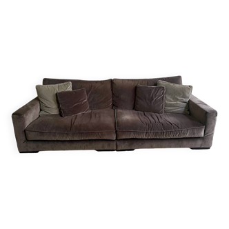 Canapé Roche Bobois en velours gris
