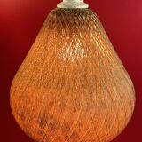 Vintage Scandinavian pear-shaped pendant light in synthetic wire.