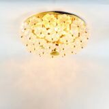 Very Large Mid Century Floral Murano Glass Flush Mount/Ceiling Light By Ernst Palme, Germany, 1970s