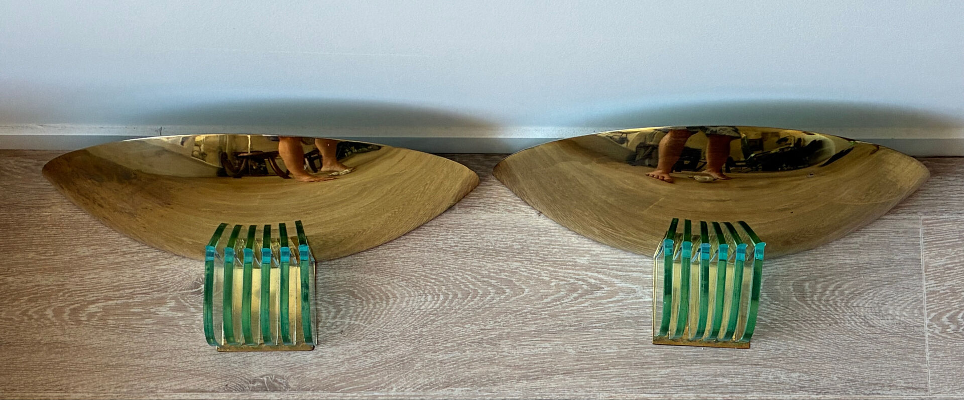 Vintage half-moon wall lights