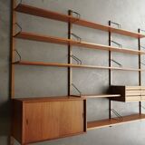 Meuble mural en teck danois du milieu du siècle par Poul Cadovius pour Cado